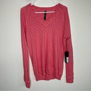 NWT Stone Flowers LONG SLEEVE RELAXED FIT V-NECK KNIT TOP Sz S